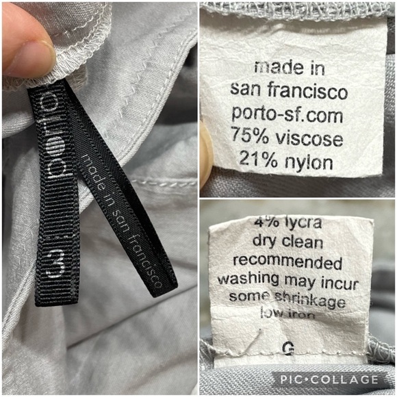 Porto San Francisco Light Gray Slim Fit Stretchy Pants size 3/Large - Picture 2 of 9